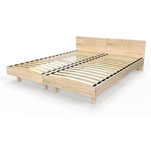 Zwillingsbett Massivholz mit Kopfteil Twin - 80x190