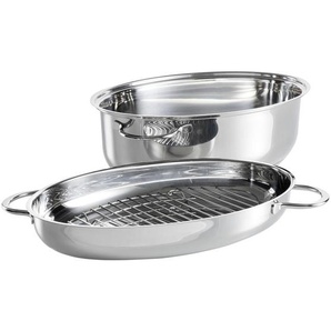 Zwilling Bräter Zwilling Plus, Edelstahl, Metall, 8,5 L, oval, 25x38 cm, backofengeeignet,backofengeeignet, Kochen, Töpfe, Bräter