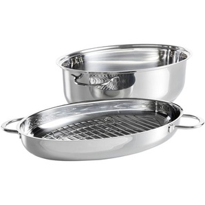 Zwilling Bräter Zwilling Plus, Edelstahl, Metall, 8,5 L, oval, 38 cm, backofengeeignet,backofengeeignet, Kochen, Töpfe, Bräter