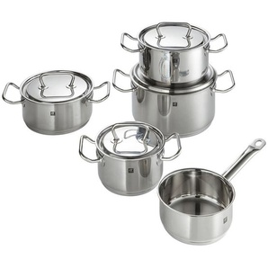 Zwilling Kochtopfset Twin, Edelstahl, Metall, 5-teilig, 16 cm,20 cm,16 cm, 2,0 L,3,5 L,6,0 L,3,0 L,1,5 L, Messskala, hitzebeständige