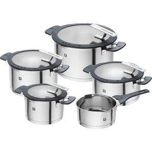 Zwilling Kochtopfset Zwilling Simplify, Edelstahl, Metall, Glas, 5-teilig, 16 cm,20 cm,16 cm, 2 L,3,5 L,6 L,3 L,1,5 L, rund, Messskala,