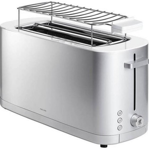 Zwilling Toaster Zwilling Enfinigy, Silber, Metall, Brötchenaufsatz, Auftaufunktion, Aufwärmfunktion, Schnellstoppfunktion, automatische