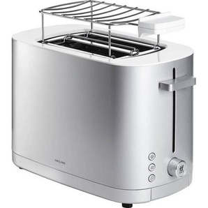 Zwilling Toaster Zwilling Enfinigy, Silber, Metall, Kunststoff, Krümelschublade, Brötchenaufsatz, Auftaufunktion, Schnellstoppfunktion, automatischer